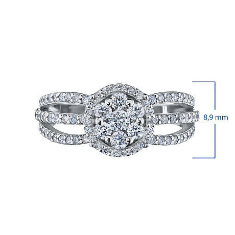 Кольцо из комбинированного золота с бриллиантами