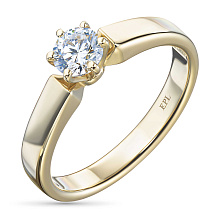Кольцо из желтого золота с бриллиантом