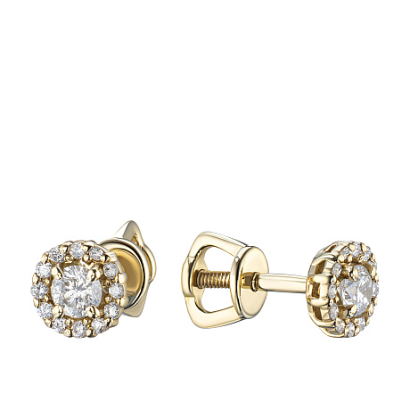 Пусеты из желтого золота