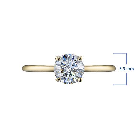 Помолвочное кольцо из желтого золота