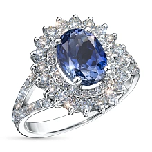 Кольцо из комбинированного золота с и сапфиром и бриллиантами