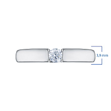 Обручальное кольцо из белого золота с бриллиантом