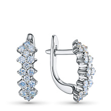 Серьги из серебра c бриллиантами
