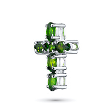 Подвеска из серебра с хромдиопсидами