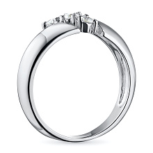 Классическое кольцо из белого золота с бриллиантами
