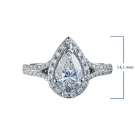 Классическое кольцо из белого золота