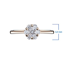 Кольцо из красного золота с бриллиантами