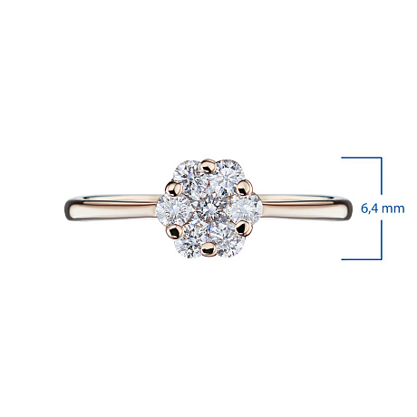 Кольцо из красного золота с бриллиантами