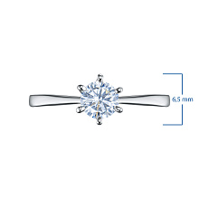 Помолвочное кольцо из серебра с бриллиантом