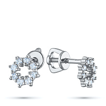 Пусеты из белого золота c бриллиантами