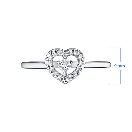 Классическое кольцо из белого золота с бриллиантами