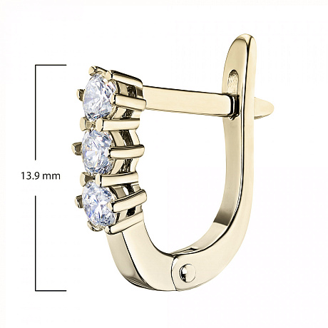Серьги из желтого золота с бриллиантами