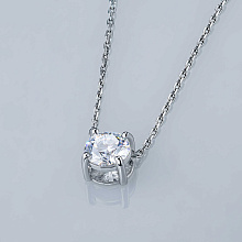 Классическая подвеска из белого золота с бриллиантом