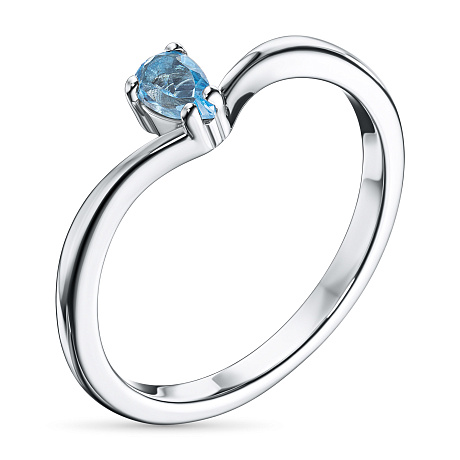 Помолвочное кольцо из серебра с топазом