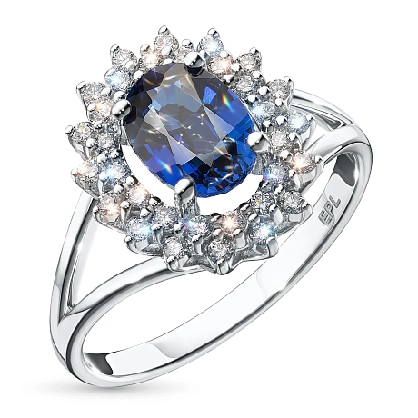 Кольцо из комбинированного золота с и сапфиром