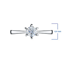 Помолвочное кольцо из белого золота с бриллиантом