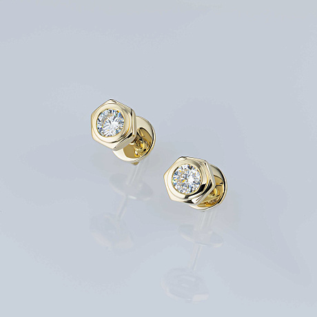 Пусеты из желтого золота