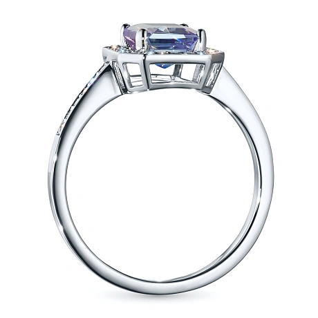 Кольцо из комбинированного золота с и танзанитом