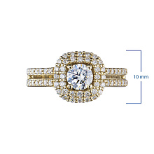 Классическое кольцо из желтого золота c бриллиантами