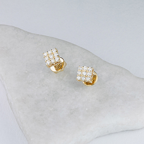 Пусеты из желтого золота