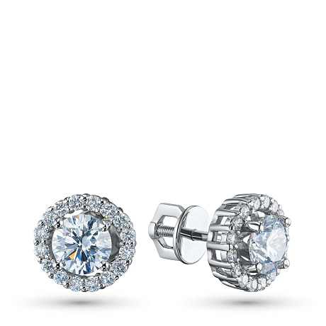 Пусеты из белого золота