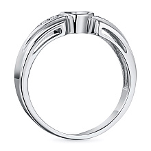 Классическое кольцо из белого золота с бриллиантами