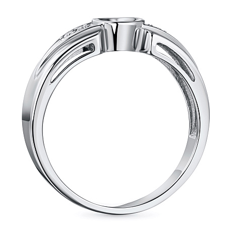 Классическое кольцо из белого золота с бриллиантами