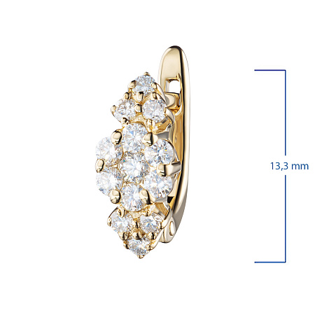 Серьги из желтого золота с бриллиантами