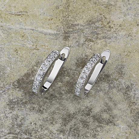 Серьги из белого золота с бриллиантами