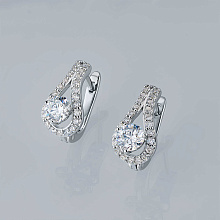 Серьги из белого золота c бриллиантами