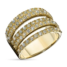 Кольцо из желтого золота c бриллиантами