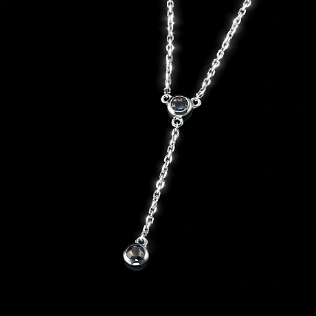 Колье из серебра с сапфирами