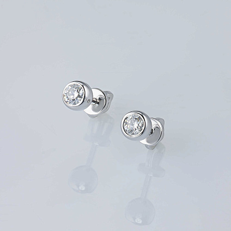 Пусеты из белого золота