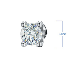 Пусеты из белого золота с бриллиантом