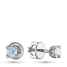 Пусеты из белого золота с бриллиантом