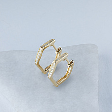 Серьги из желтого золота с бриллиантами