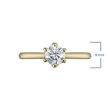 Помолвочное кольцо из желтого золота с бриллиантом