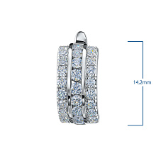 Серьги из серебра c бриллиантами