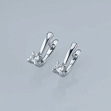 Серьги из серебра с бриллиантом