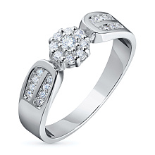 Кольцо из белого золота c бриллиантами