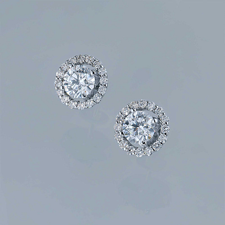 Пусеты из белого золота