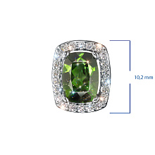 Подвеска из комбинированного золота с и хромдиопсидом и бриллиантами