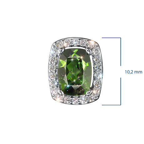 Подвеска из комбинированного золота с и хромдиопсидом