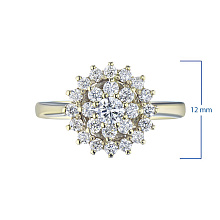 Кольцо из желтого золота с бриллиантами