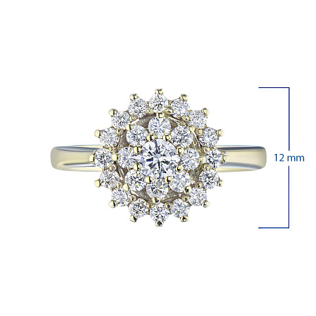 Кольцо из желтого золота с бриллиантами