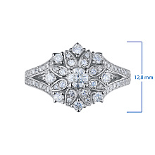 Кольцо из белого золота c бриллиантами