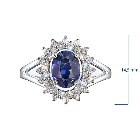 Кольцо из комбинированного золота с и сапфиром