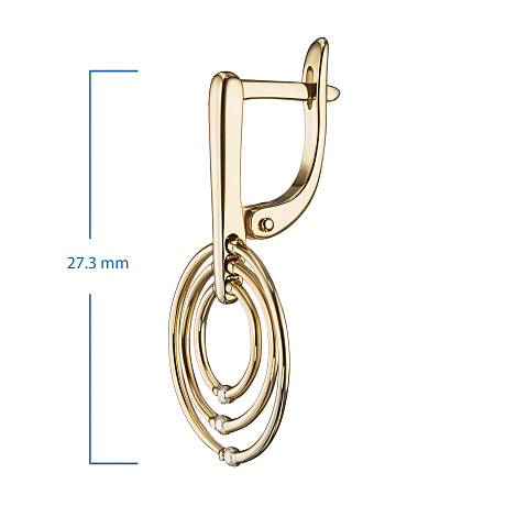 Серьги из желтого золота с бриллиантами