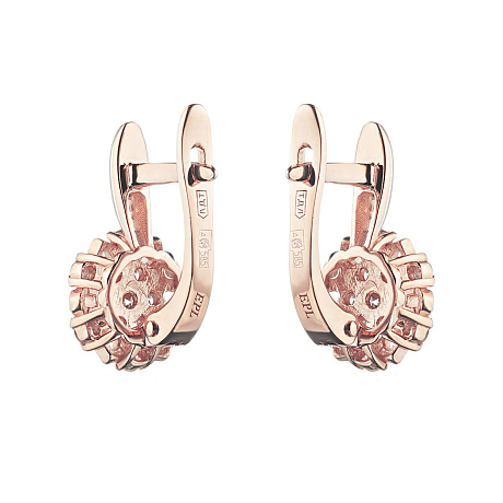 Серьги из красного золота с бриллиантами