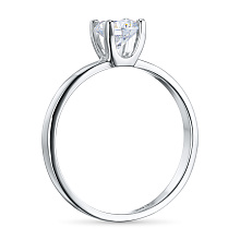 Помолвочное кольцо из комбинированного золота с бриллиантом выращенным